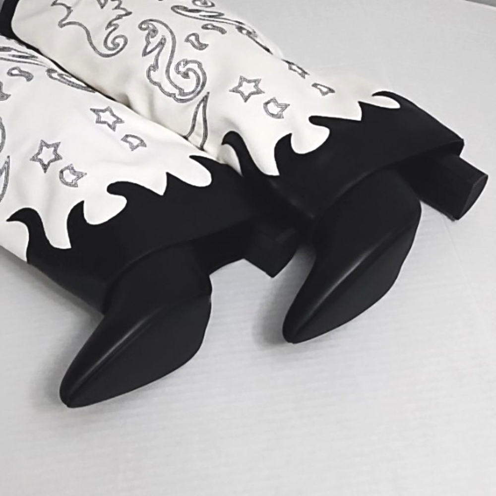 Modatope Tall Cowgirl Knee High Fold Over Boots - Picture 6 of 12